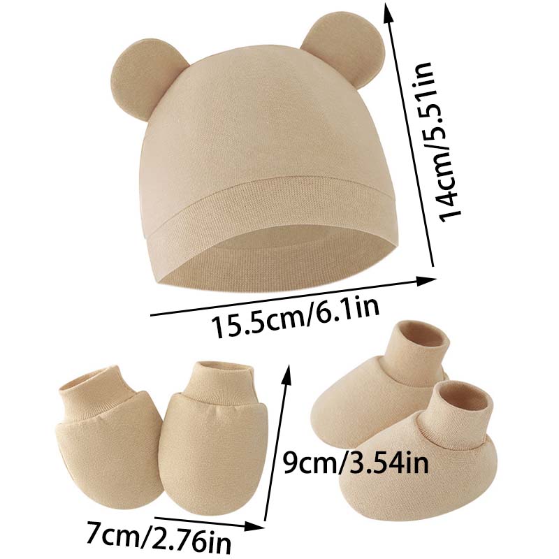 2026 ベビー帽子手袋靴下新生児カラフルなクマ耳ビーニーキ - Infant Beanie Hat With Ears のレビューと価格