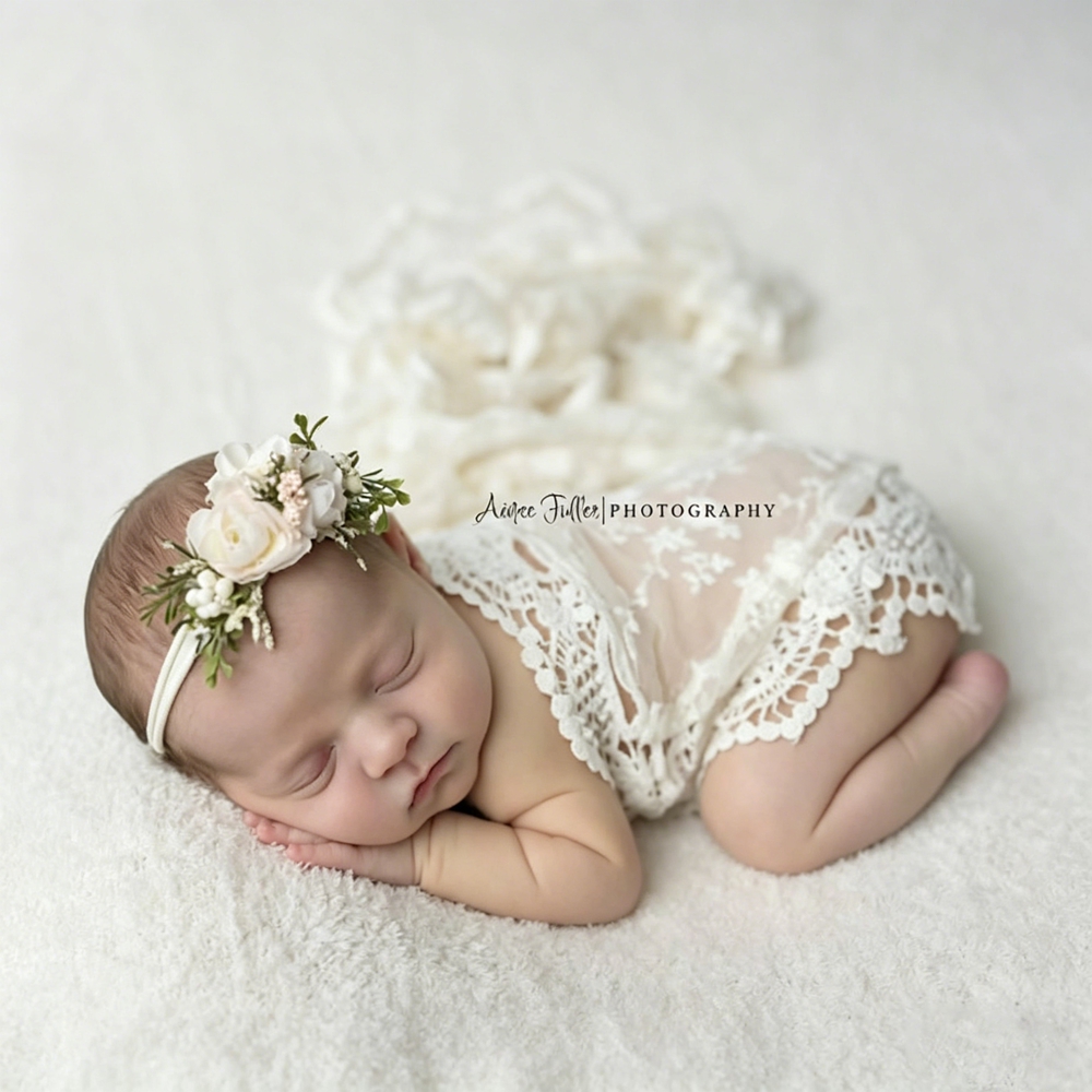新生児写真撮影用小道具 ベビーレースベールラップセット 花柄 - Infant Photography Props Outfit のレビューと価格