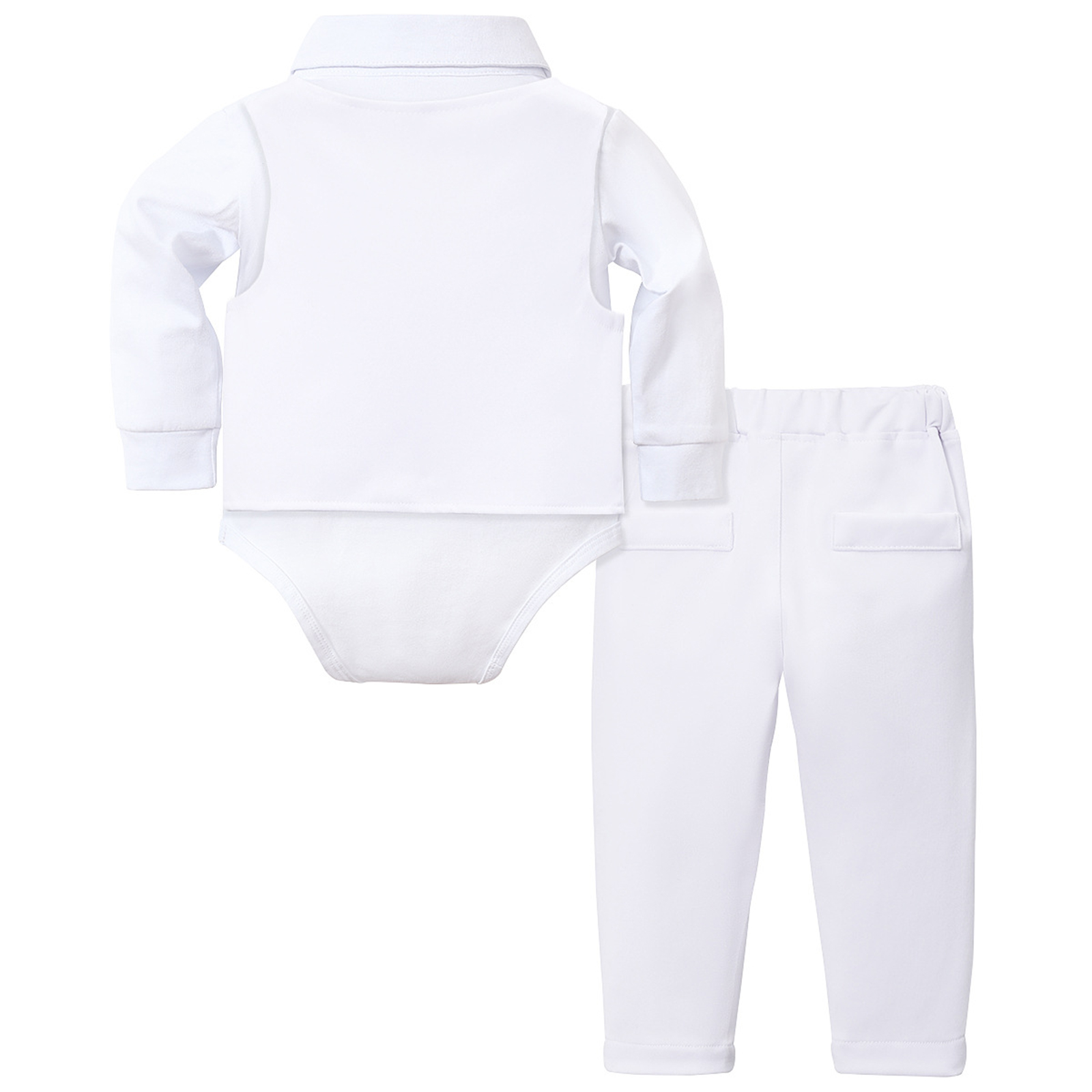 新生児男の子洗礼服紳士スーツ長袖ボウタイロンパースチョッキパ - Baby Boy Suit Set Baptism のレビューと価格