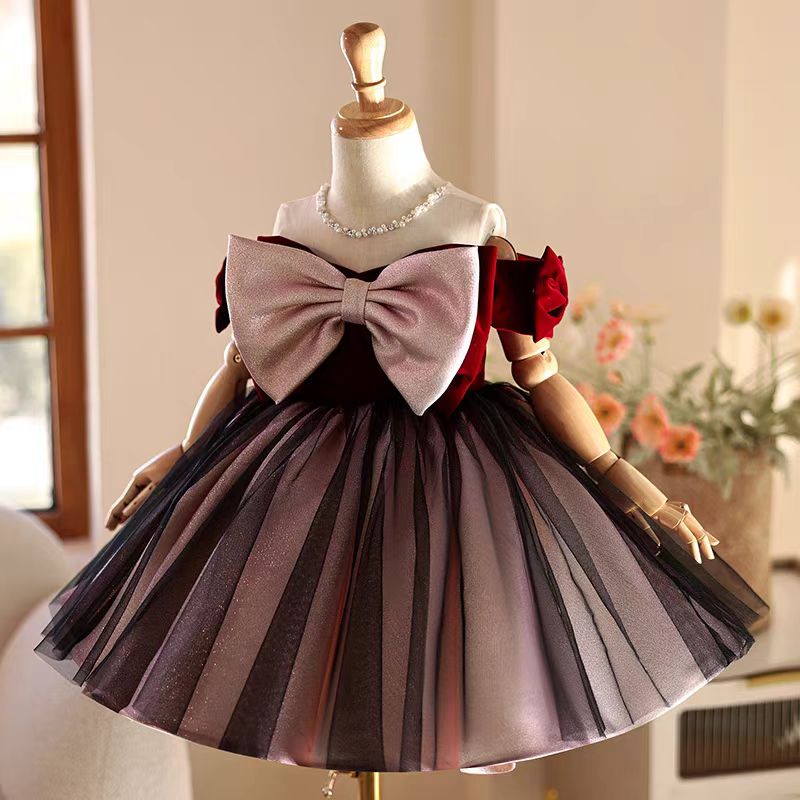 ジル・ウィッシュ J464 エレガントなバーガンディガールド - Toddler Girl Tulle Party Dress のレビューと価格