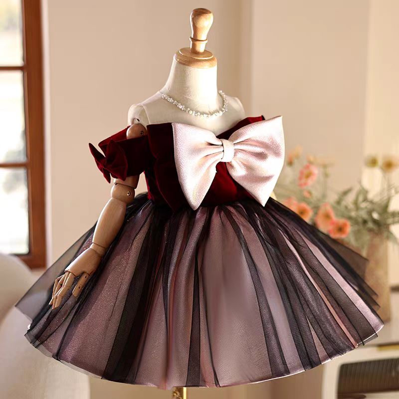 ジル・ウィッシュ J464 エレガントなバーガンディガールド - Toddler Girl Tulle Party Dress のレビューと価格