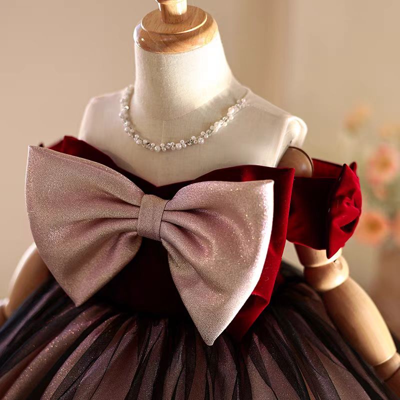 ジル・ウィッシュ J464 エレガントなバーガンディガールド - Toddler Girl Tulle Party Dress のレビューと価格