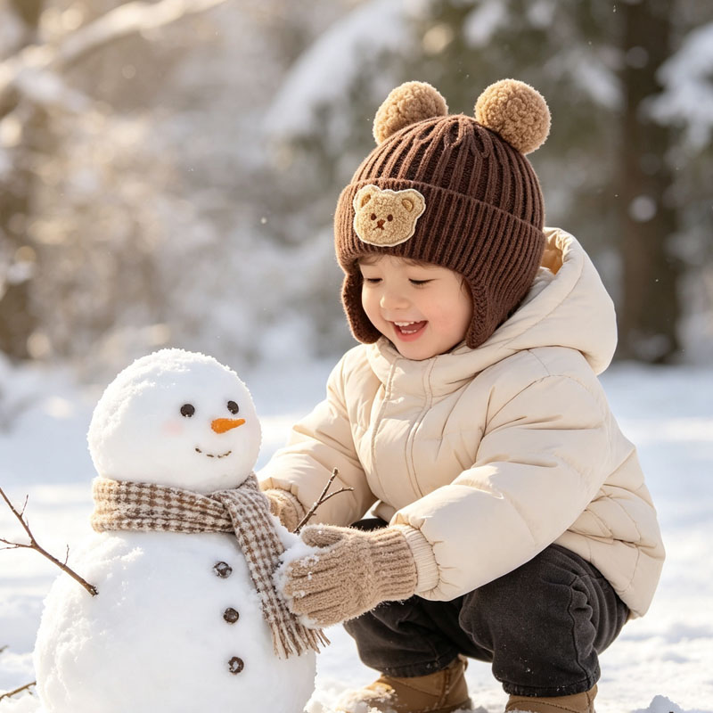 1-10個入り ベビーベア耳付きニットビーニーハット 柔らか - Infant Beanie Hat With Ears のレビューと価格