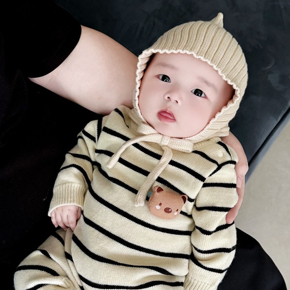 かわいい無地ベビー帽子冬暖かいニット幼児女の子キャップボンネ - Infant Beanie Hat With Ears のレビューと価格
