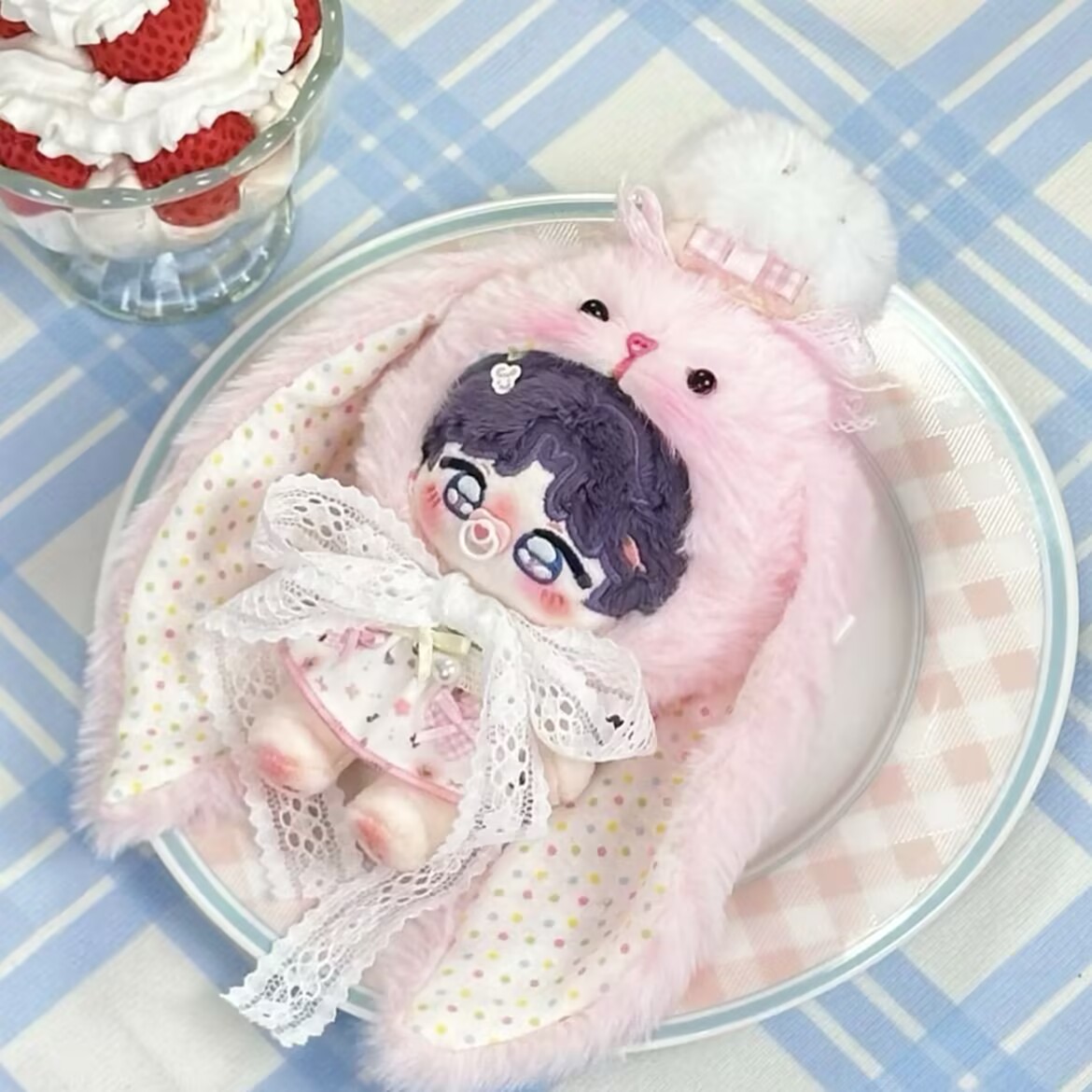 10cmベビー服綿人形「耳の長いウサギの帽子」セットベビー服 - Baby Clothes のレビューと価格