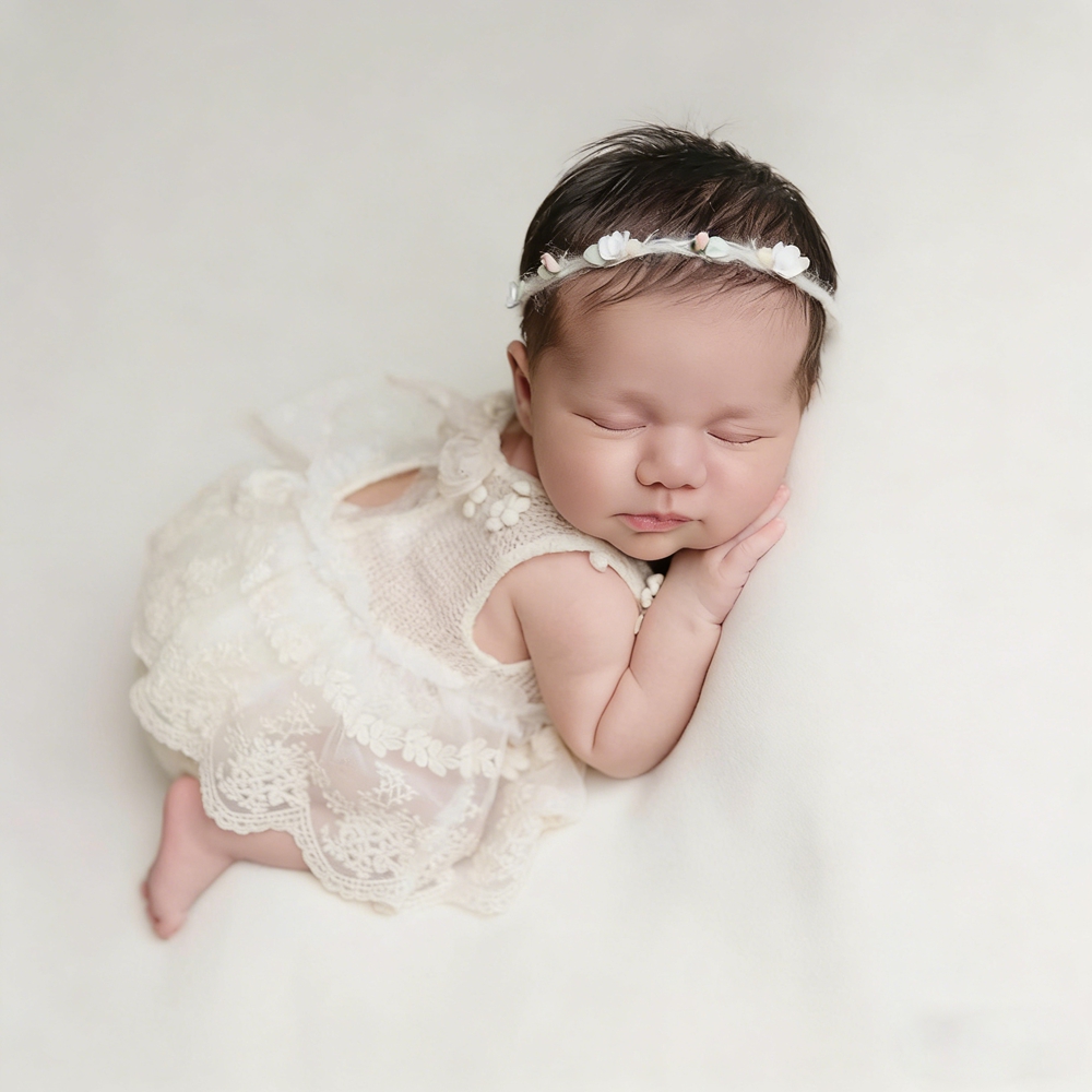 赤ちゃんの写真撮影用衣装 新生児写真撮影用小道具 ホワイトレ - Newborn Baby Girl Romper Floral のレビューと価格