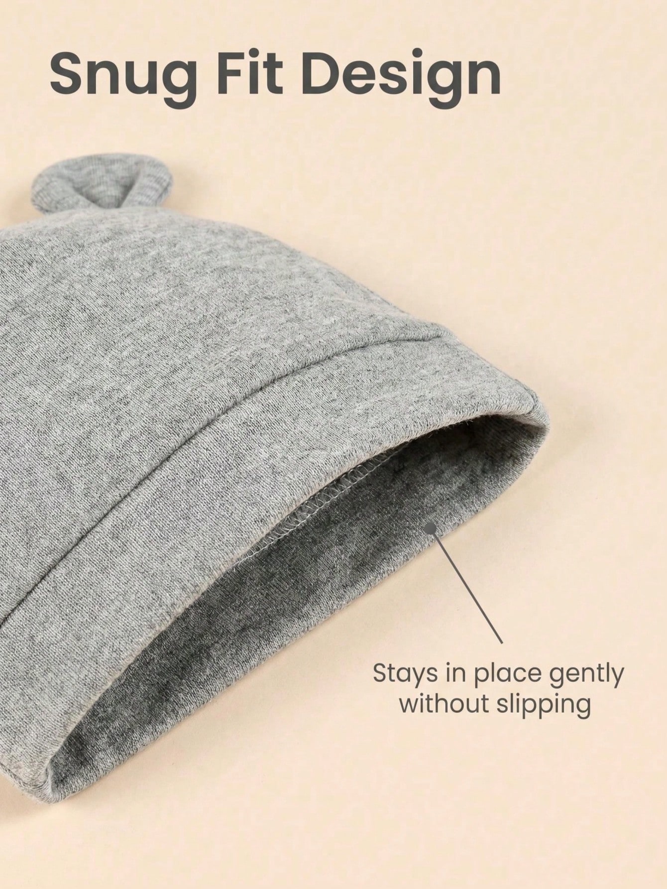 3個セット 新生児用無地単層コットンニットベビービーニーハッ - Infant Beanie Hat With Ears のレビューと価格