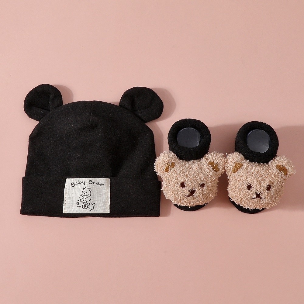 2点セット：綿製ベビーハットと靴下。暖かく通気性に優れたベビ - Infant Beanie Hat With Ears のレビューと価格