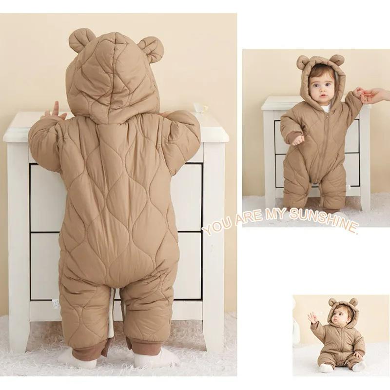 新生児用厚手のコットンジャンプスーツ,ロンパース,フード付き - Cotton Baby Onesies Zipper のレビューと価格