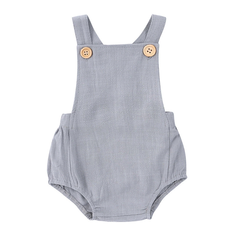 2025年夏 新生児 男の子 女の子 ロンパース ジャンプス - Baby Summer Linen Sleeveless Jumpsuit のレビューと価格