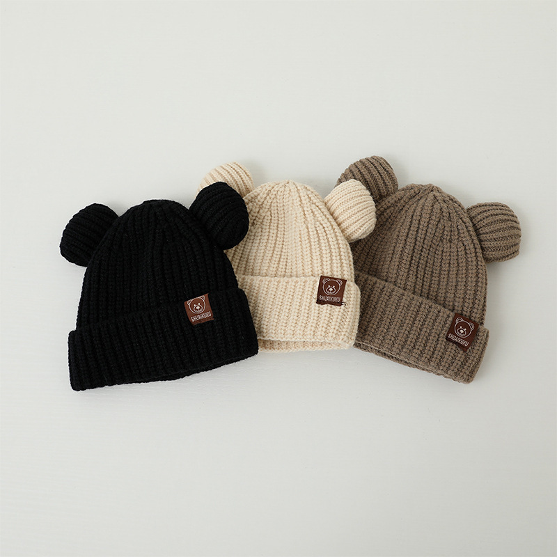 クマの赤ちゃん冬用帽子漫画の耳付き暖かいニットキッズハット女 - Infant Beanie Hat With Ears のレビューと価格