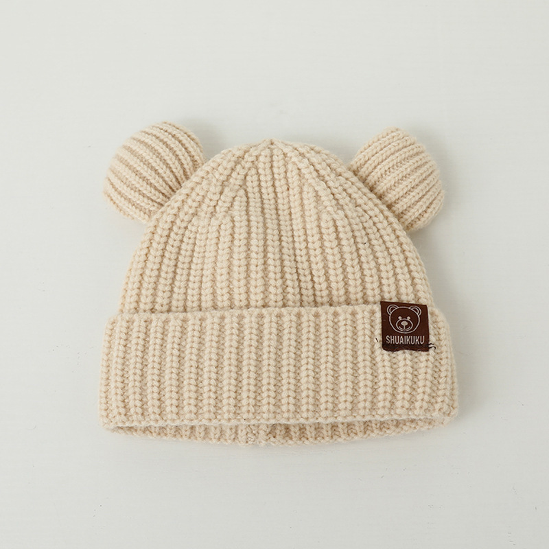 クマの赤ちゃん冬用帽子漫画の耳付き暖かいニットキッズハット女 - Infant Beanie Hat With Ears のレビューと価格