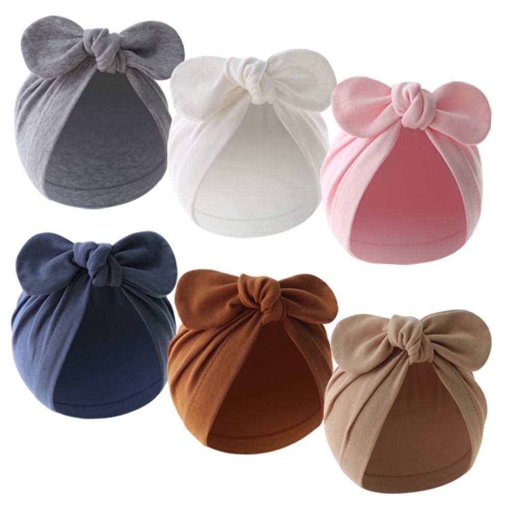 かわいいフラワーノットベビー帽子無地ソフトバニー耳帽子綿幼児 - Infant Beanie Hat With Ears のレビューと価格