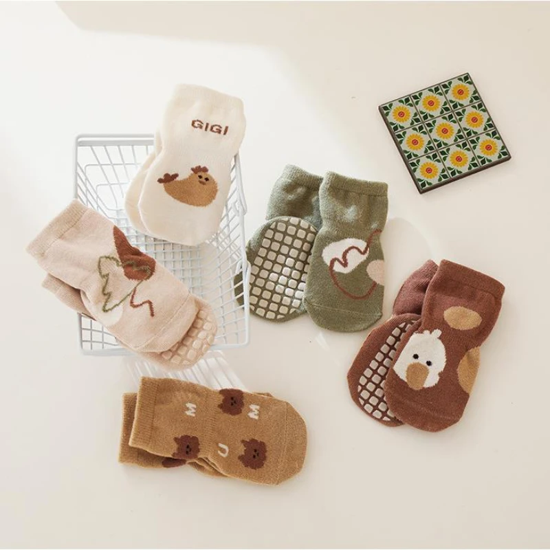 ベビーソックス,フロアソックス,漫画クマ,アヒル,新生児用ア - Unisex Baby Socks Non Slip のレビューと価格
