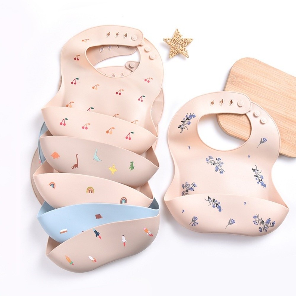 新しいシリコーンベビー食事用よだれかけ調節可能なストラップ軽 - Waterproof Baby Bibs Silicone のレビューと価格