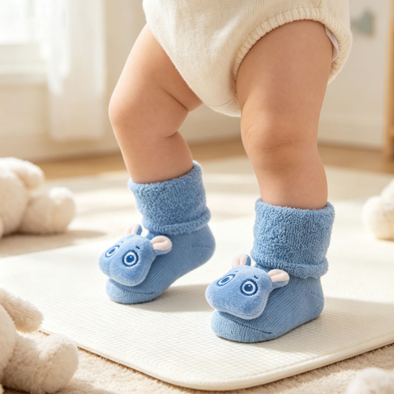 1/3/5足組 厚手ループテリーベビーソックス 滑り止めグリ - Unisex Baby Socks Non Slip のレビューと価格