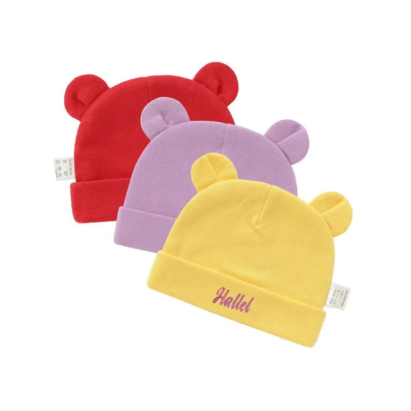 ユニセックスカスタムベビーネームビーニー新生児オーガニックコ - Infant Beanie Hat With Ears のレビューと価格
