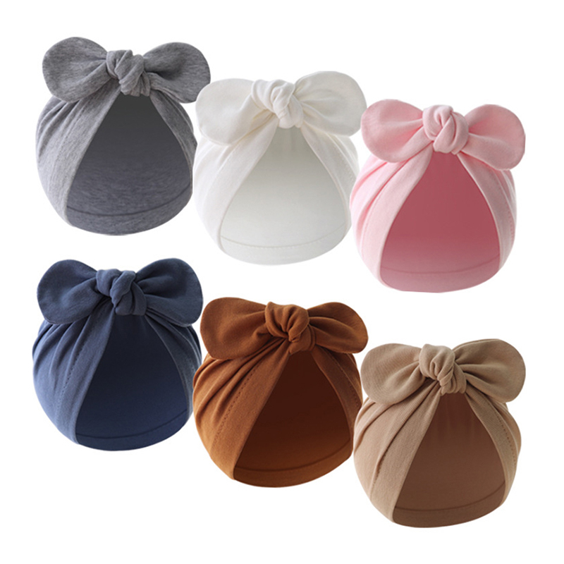 バニーの耳が付いた柔らかい綿のターバン帽子、かわいい幼児のビ - Infant Beanie Hat With Ears のレビューと価格