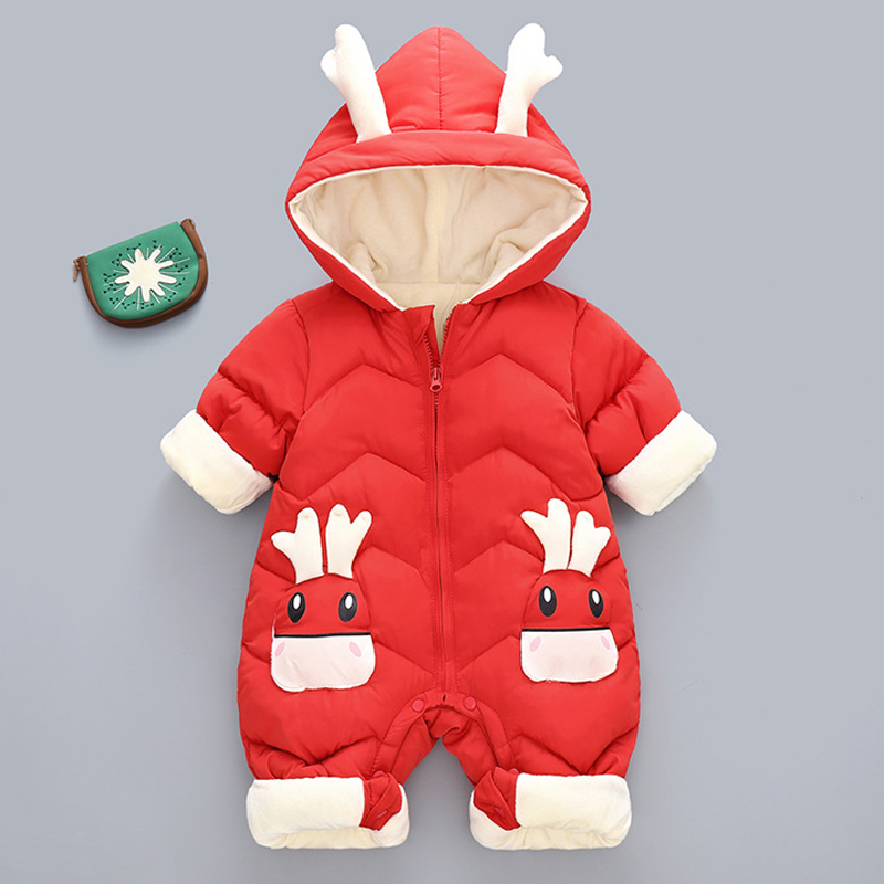 1-3Y 幼児厚いベルベットロンパース服冬秋パッド入り暖かい - Cotton Baby Onesies Zipper のレビューと価格