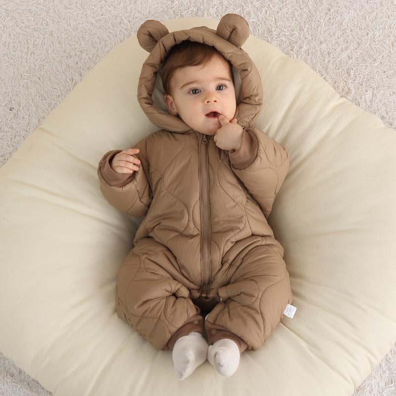 新生児ロンパース冬厚み綿ジャンプスーツ幼児カバーオールフリー - Cotton Baby Onesies Zipper のレビューと価格