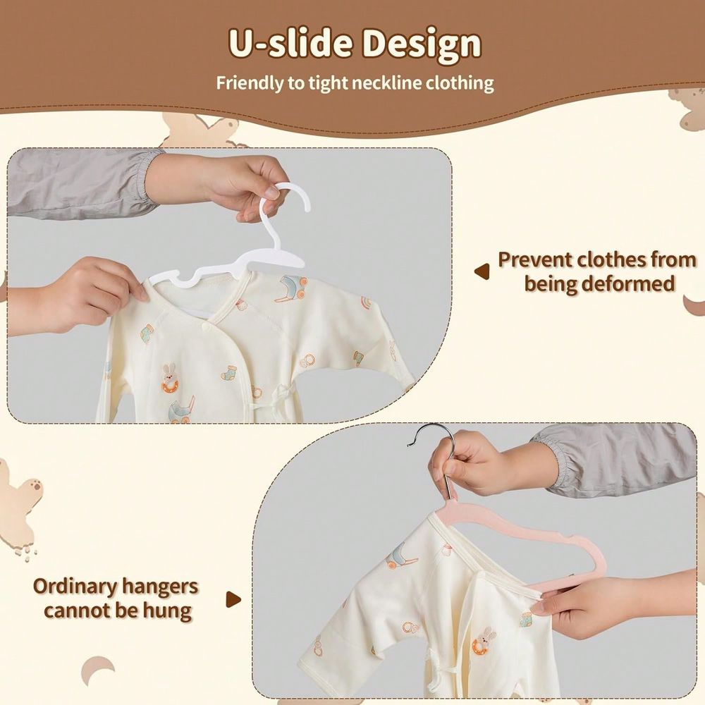 70 100パック キッズハンガー プラスチック製ベビーハン - Baby Clothes のレビューと価格