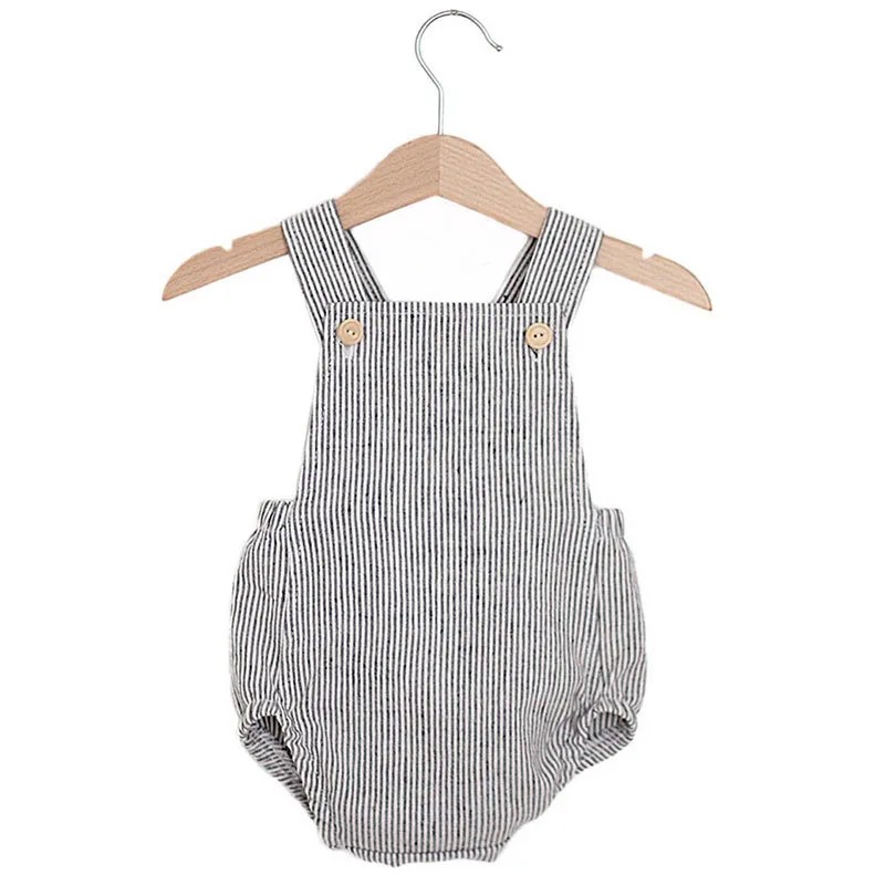 新生児用ノースリーブジャンプスーツ,0〜2歳の女の子用のロン - Baby Summer Linen Sleeveless Jumpsuit のレビューと価格