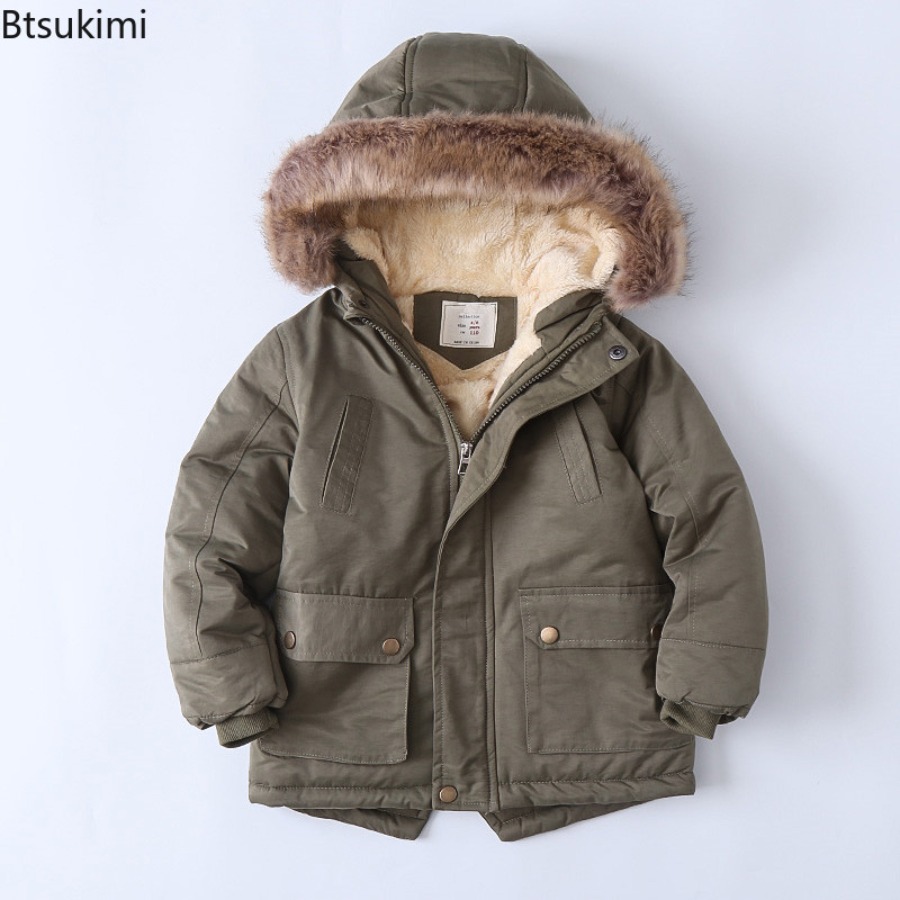 子供用フリース裏地コート肥厚男の子女の子綿ジャケット冬豪華な - Toddler Boy Winter Fleece Jacket のレビューと価格